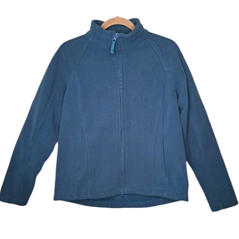 Duluth Trading Co. Teal Full Zip Mock Neck Fleece Jacket Size Medium
